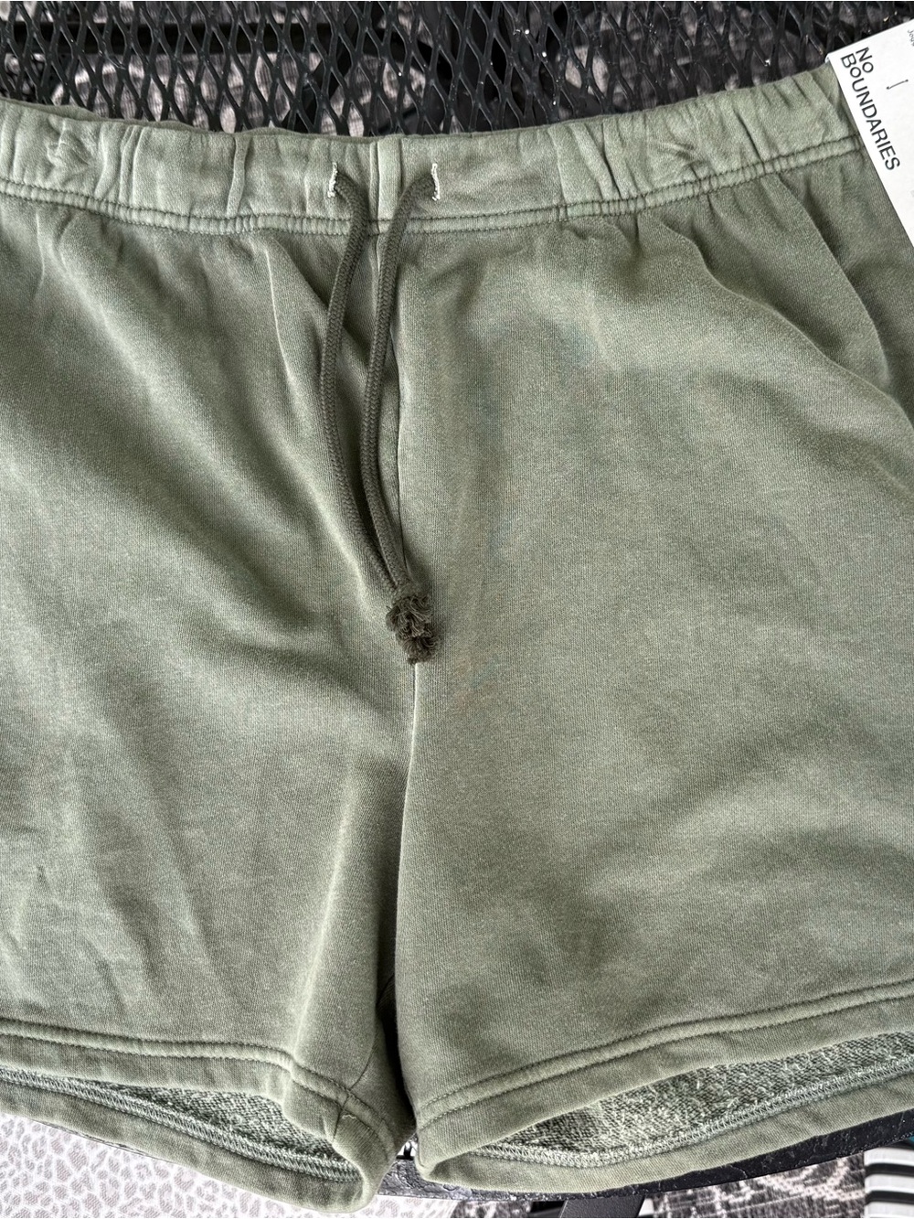 No Boundaries Olive Drawstring Athletic Shorts for Men